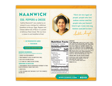 Load image into Gallery viewer, Egg, Peppers, and Cheese Breakfast Naanwich | Nutrition Facts
