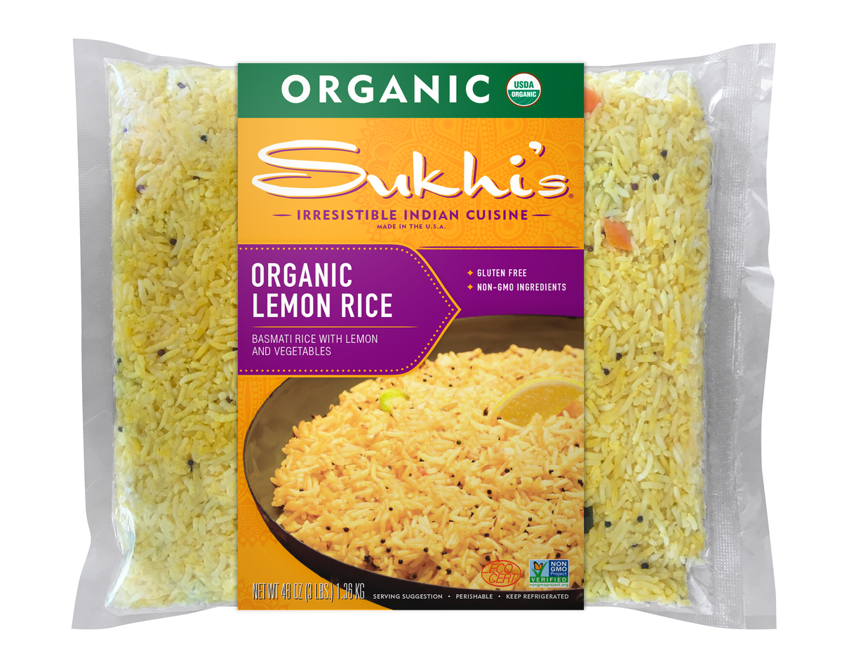 Organic Lemon Rice Family Size 3lbs Sukhi's Gourmet Indian Foods
