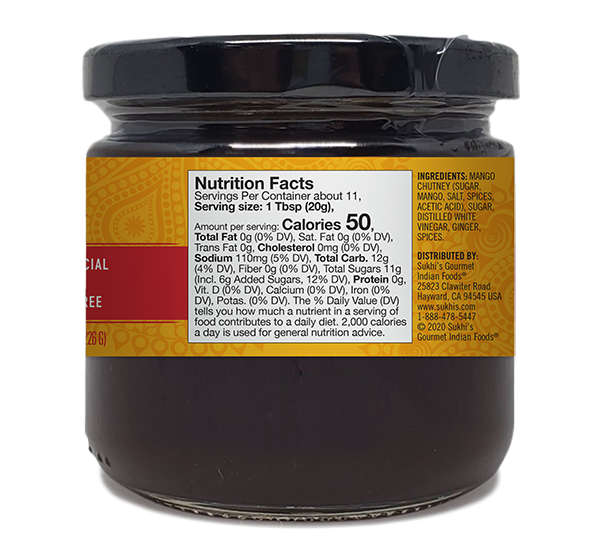 Sukhi's Mango Chutney | Nutrition Facts