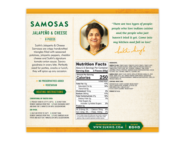Jalapeño and Cheese Samosas | Nutrition Facts