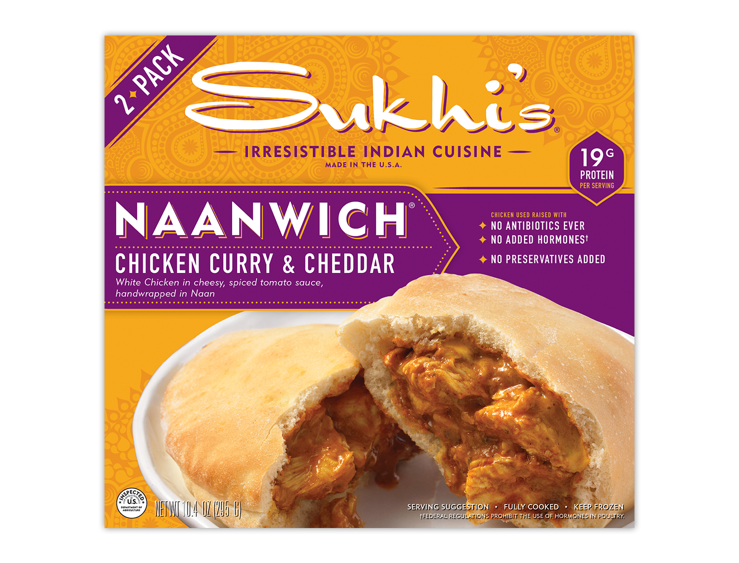 Chicken Curry and Cheddar Naanwich