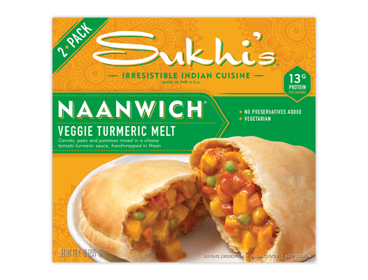 Veggie Turmeric Melt Naan Sandwich