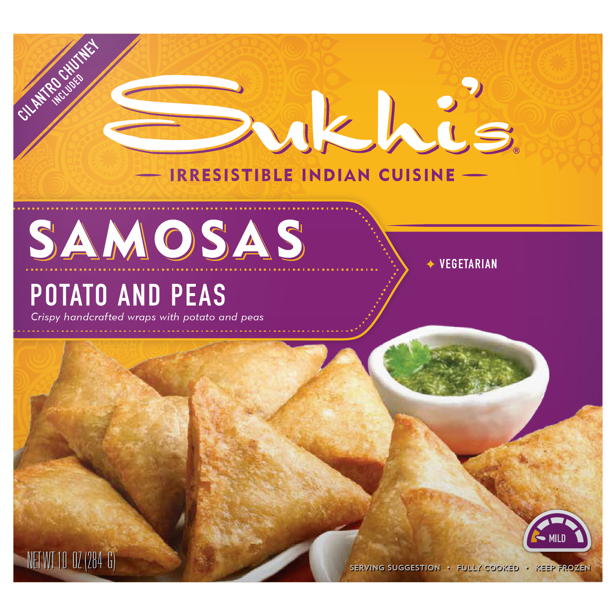 Potato & Pea Samosas with Cilantro Chutney - Family Size