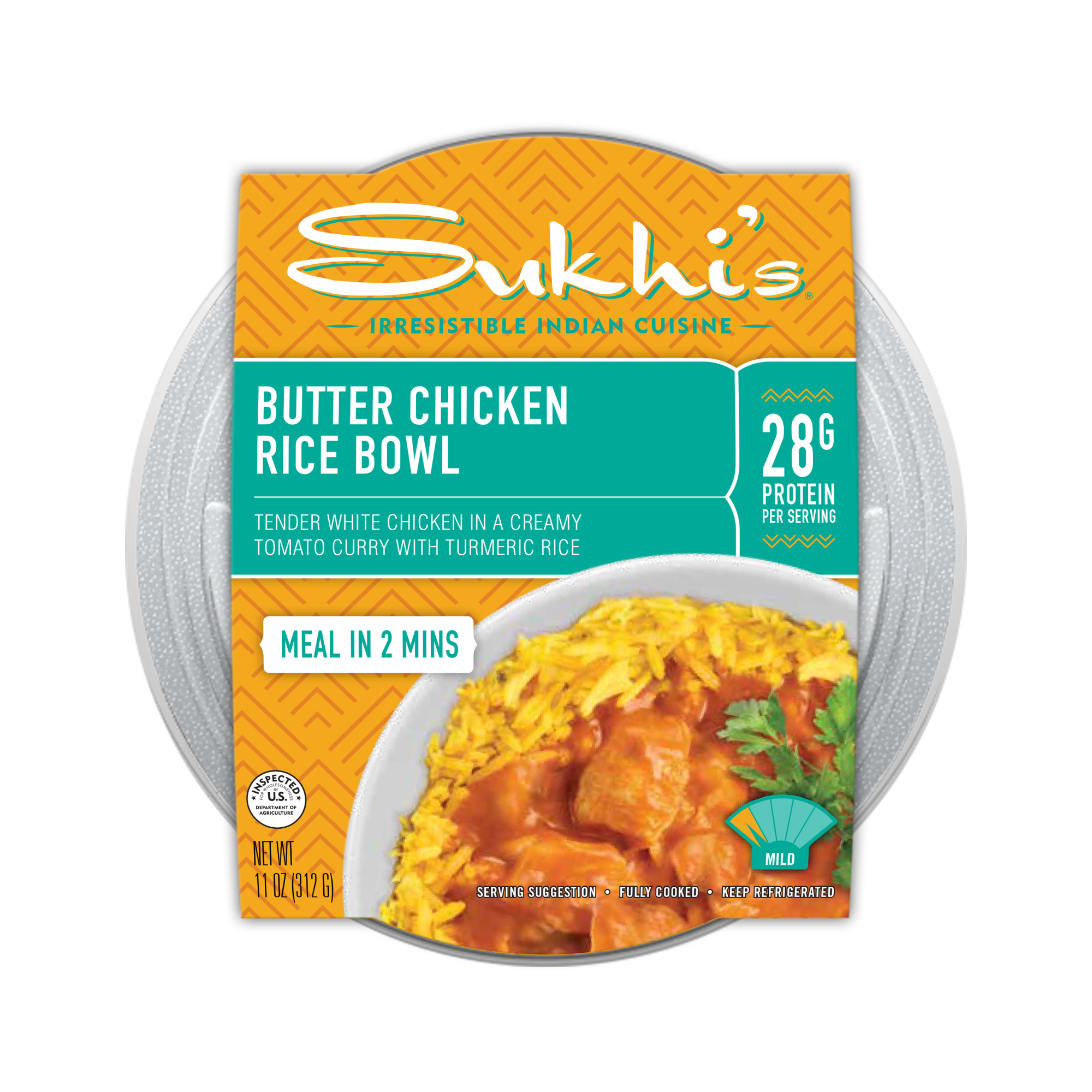 11 oz Butter Chicken Curry Rice Bowl Refrigerated