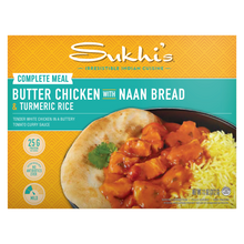 Load image into Gallery viewer, Butter Chicken Curry Frozen Meal with Naan &amp; Turmeric Rice
