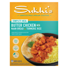 Load image into Gallery viewer, Butter Chicken Curry Frozen Meal with Naan &amp; Turmeric Rice
