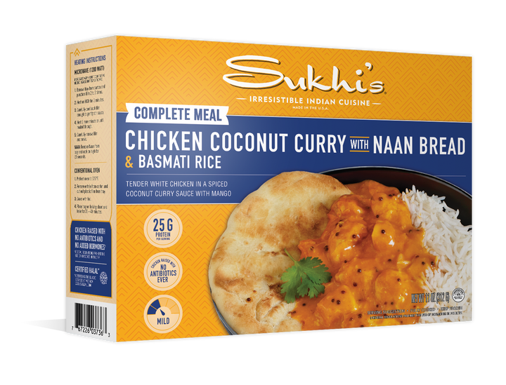 Chicken Coconut Curry Frozen Meal with Naan & Basmati Rice