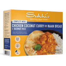 Load image into Gallery viewer, Chicken Coconut Curry Frozen Meal with Naan &amp; Basmati Rice
