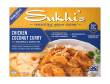 Load image into Gallery viewer, Chicken Coconut Curry Frozen Meal with Naan &amp; Basmati Rice
