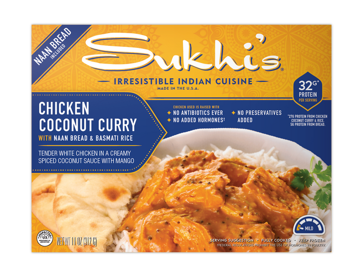 Chicken Coconut Curry Frozen Meal with Naan & Basmati Rice