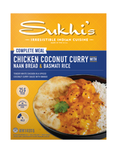 Load image into Gallery viewer, Chicken Coconut Curry Frozen Meal with Naan &amp; Basmati Rice
