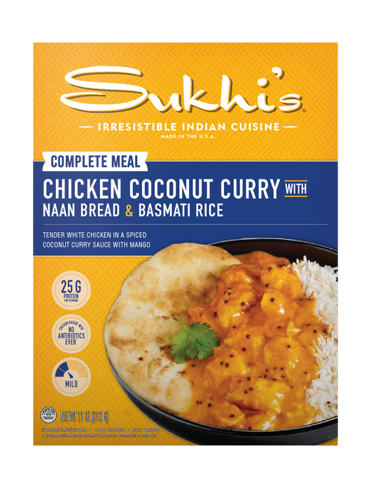 Chicken Coconut Curry Frozen Meal with Naan & Basmati Rice