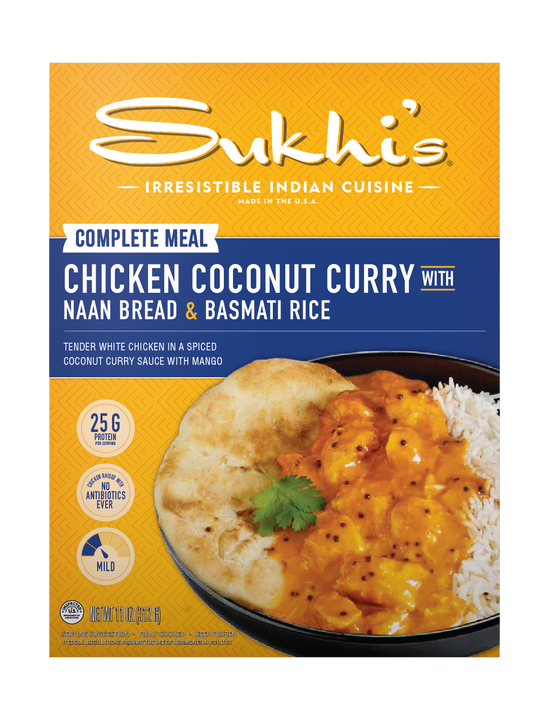 Chicken Coconut Curry Frozen Meal with Naan & Basmati Rice