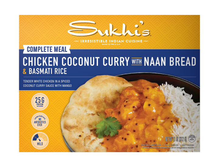 Chicken Coconut Curry Frozen Meal with Naan & Basmati Rice