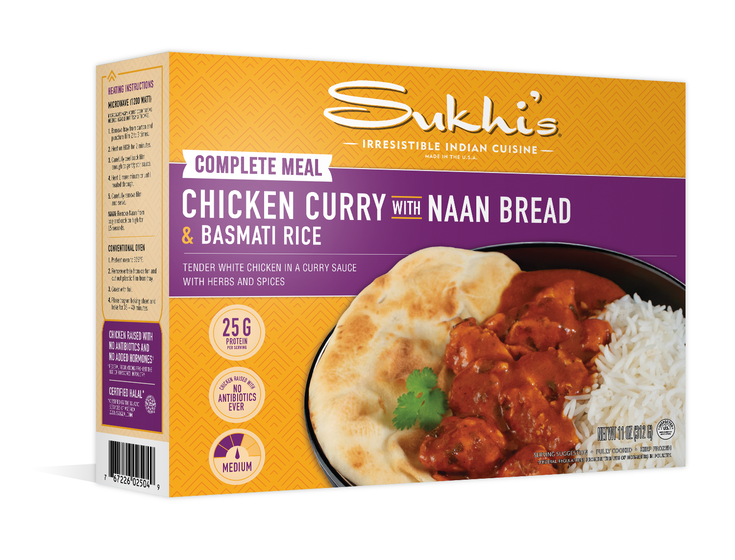 Chicken Curry Frozen Meal with Naan & Basmati Rice