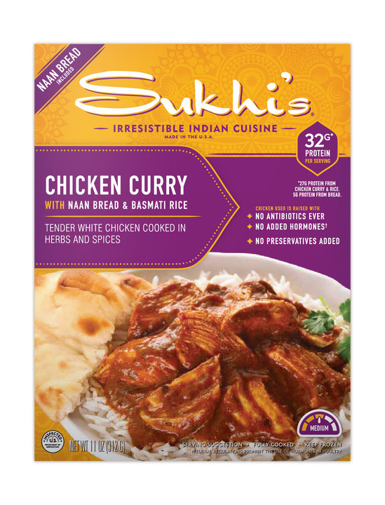 Chicken Curry Frozen Meal with Naan & Basmati Rice