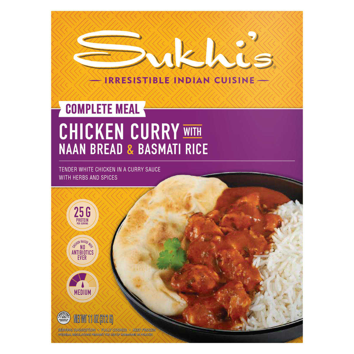Sukhi's Indian Food | Classic Chicken Curry Frozen Meal with Naan 11oz ...