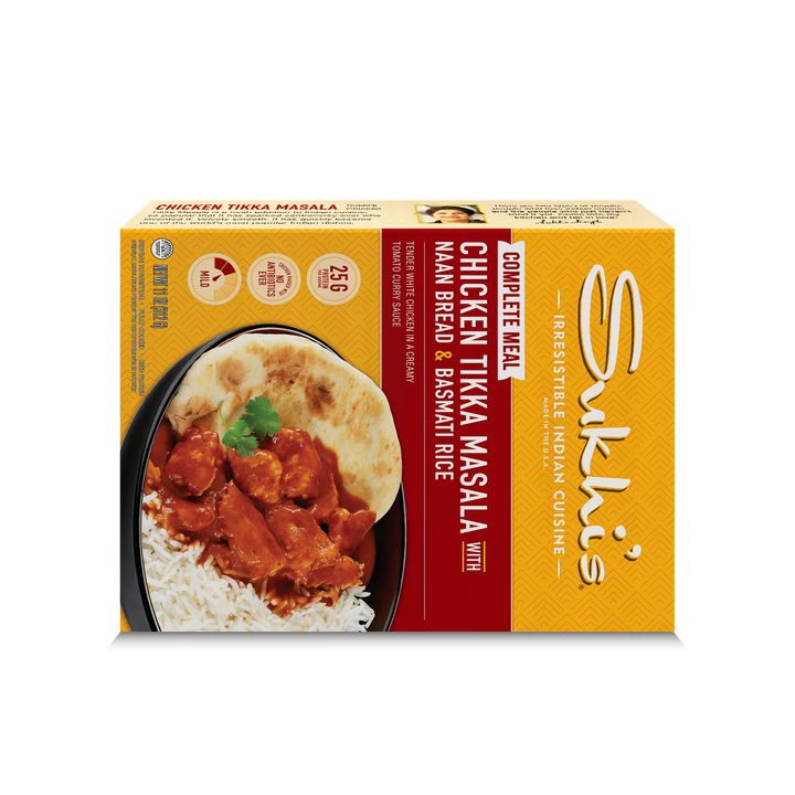 Chicken Tikka Masala Curry Frozen Meal with Naan & Basmati Rice
