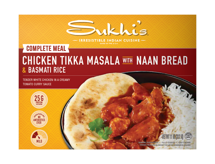 Chicken Tikka Masala Curry Frozen Meal with Naan & Basmati Rice