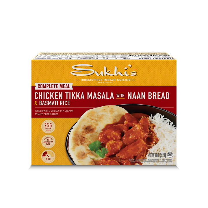 Chicken Tikka Masala Curry Frozen Meal with Naan & Basmati Rice