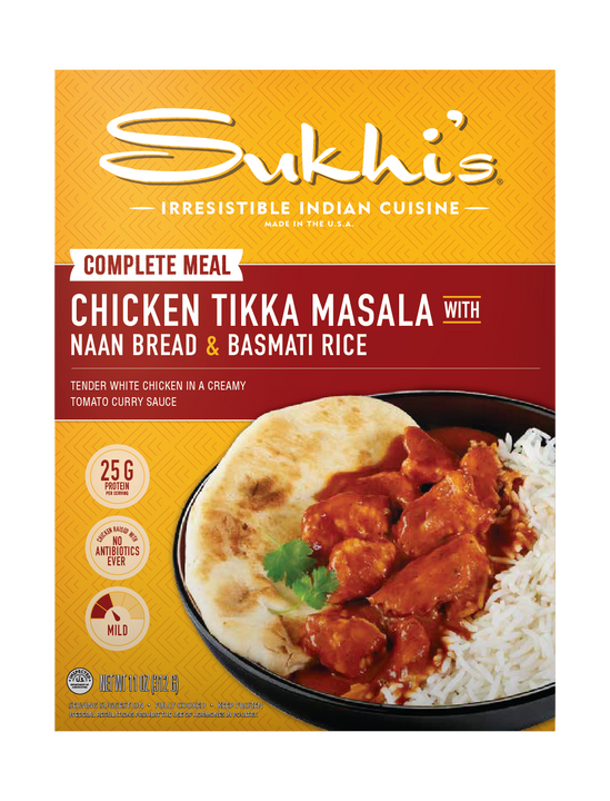 Chicken Tikka Masala Curry Frozen Meal with Naan & Basmati Rice