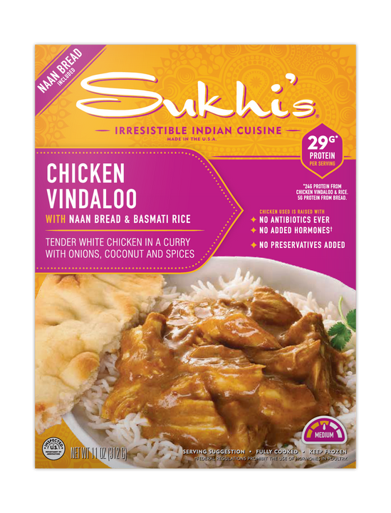 Chicken Vindaloo Curry Frozen Meal with Naan & Basmati Rice