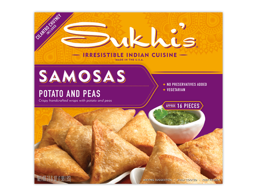 Potato & Pea Samosas with Cilantro Chutney - Family Size