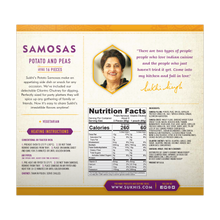 Load image into Gallery viewer, Potato &amp; Pea Samosas with Cilantro Chutney - Family Size
