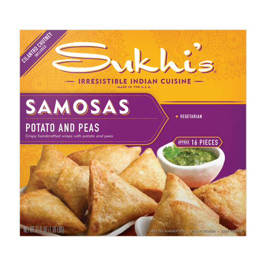 Potato & Pea Samosas with Cilantro Chutney - Family Size