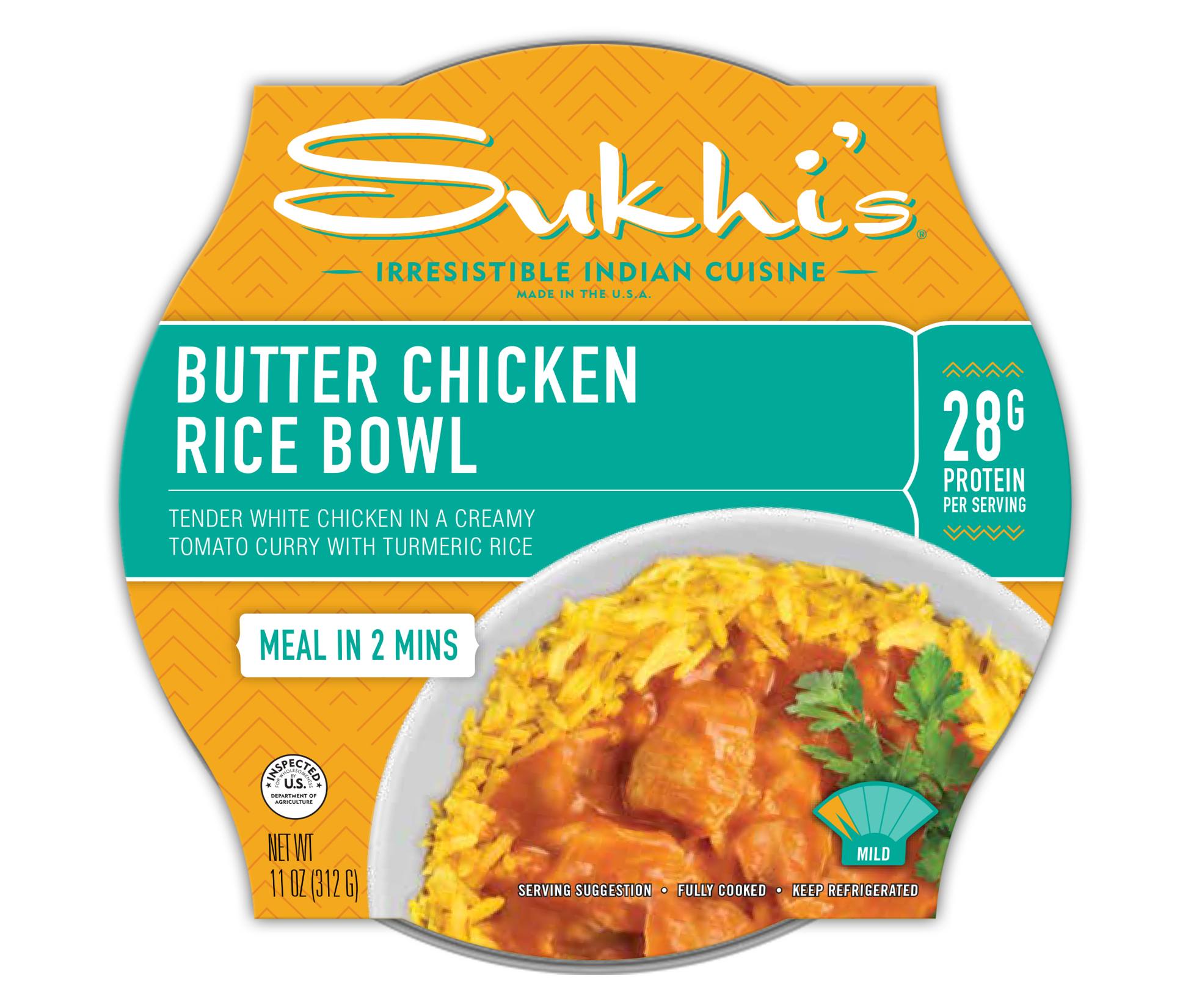 11 oz Butter Chicken Curry Rice Bowl Refrigerated