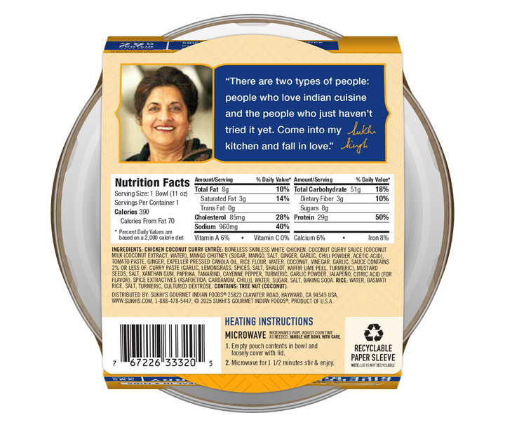 11 oz Coconut Curry Rice Bowl Refrigerated