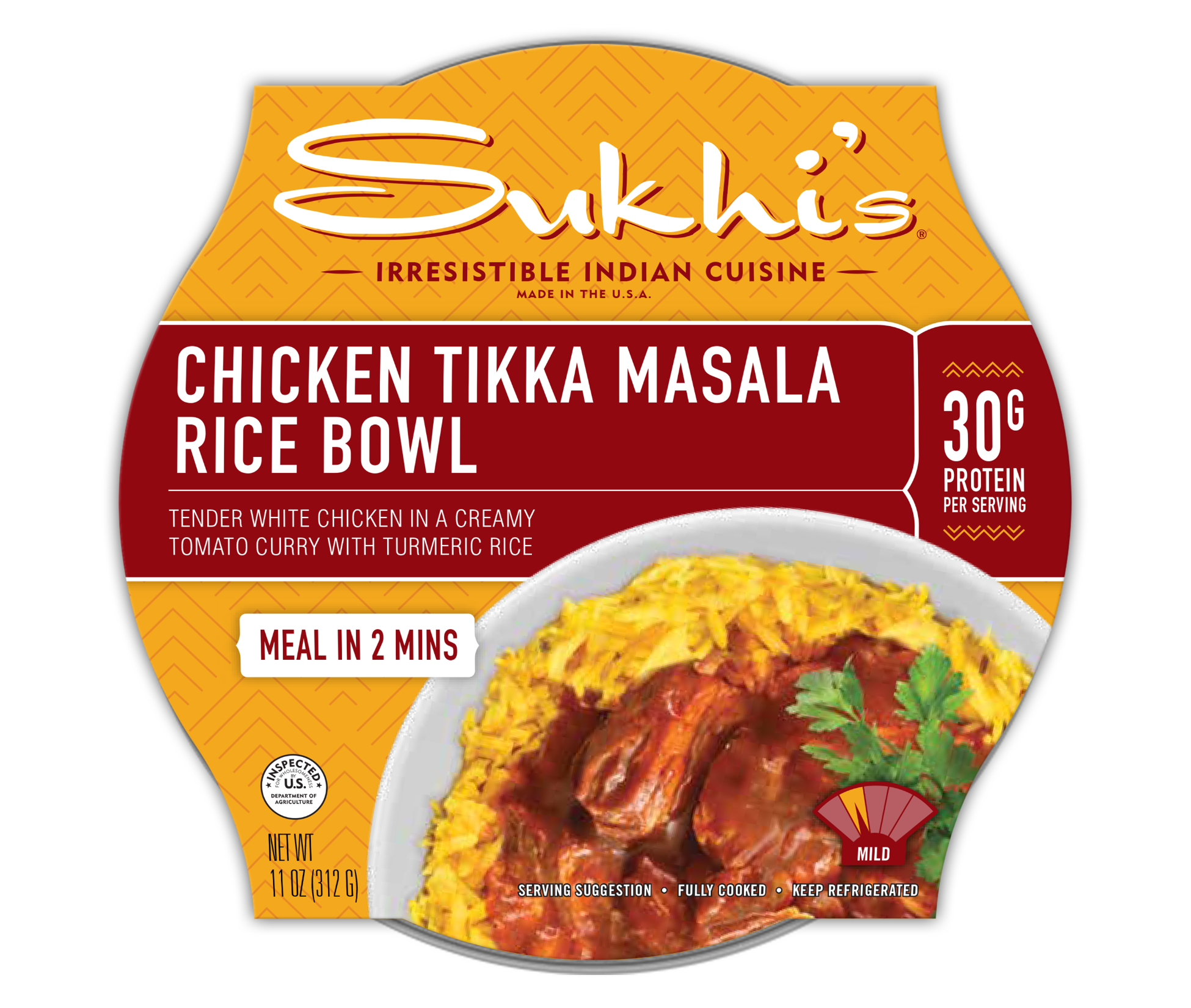 11 oz Chicken Tikka Masala Curry Rice Bowl Refrigerated