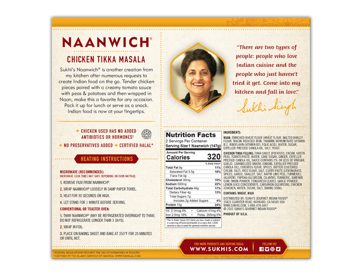 Chicken Tikka Masala Naanwich | Nutrition Facts