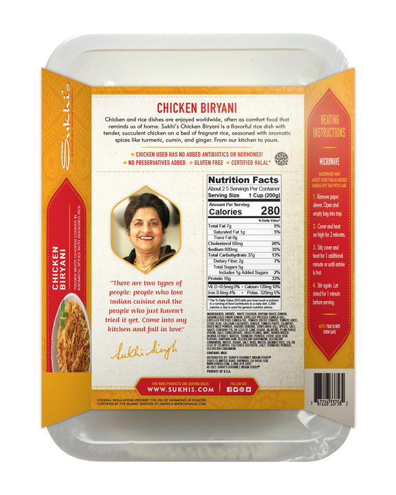 Sukhi's Chicken Biryani | Nutrition facts